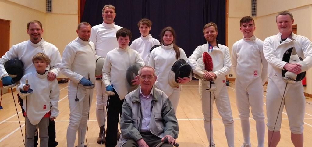 Dingwall Fencing club in 2022, with Bill Thorburn